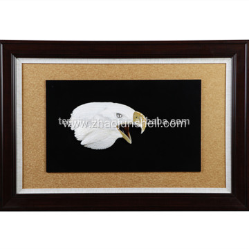 Wall Decorative MOP Eagle Head Shape Picture with Wooden Frame